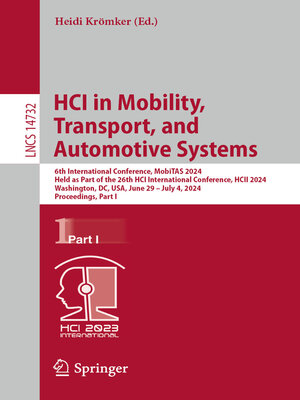 cover image of HCI in Mobility, Transport, and Automotive Systems